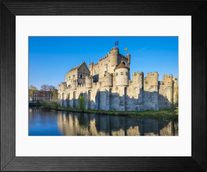 Framed Print : Belgium, Flanders, Ghent (Gent). Gravensteen castle, 12th century medieval castle Framed Print : Belgium, Flanders, Ghent (Gent). Gravensteen castle, 12th century medieval castle