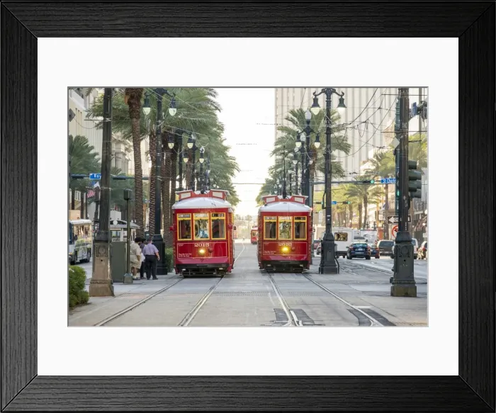 Framed Print : United States, Louisiana, New Orleans. Canal Street streetcar line in the French Quarter Framed Print : United States, Louisiana, New Orleans. Canal Street streetcar line in the French Quarter