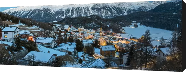 Panoramic winter view of St. Moritz, Graubunden, Switzerland