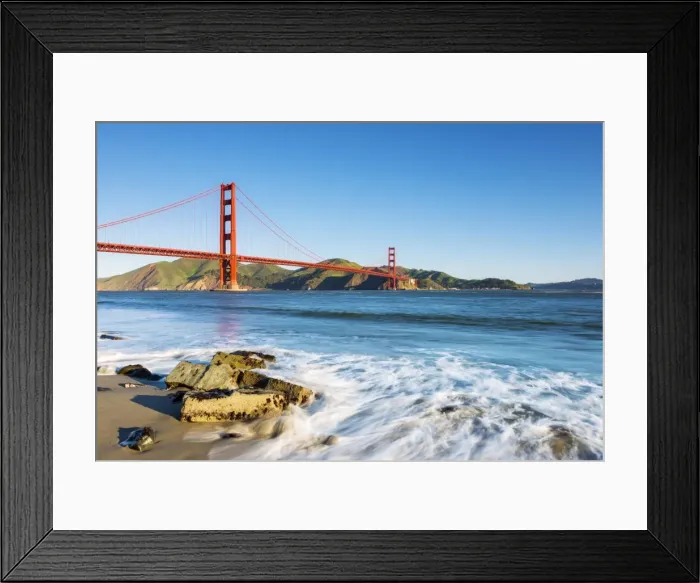 Framed Print : North America, USA, America, California, San Francisco, Golden gate bridge from Marine