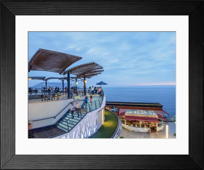 Framed Print : Larcomar Shopping Center at sunset, Miraflores District, Lima, Peru Framed Print : Larcomar Shopping Center at sunset, Miraflores District, Lima, Peru