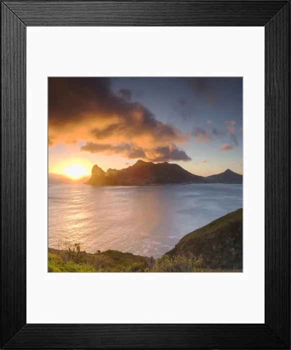 Framed Print : Hout Bay at sunset, Cape Town, Western Cape, South Africa Framed Print : Hout Bay at sunset, Cape Town, Western Cape, South Africa