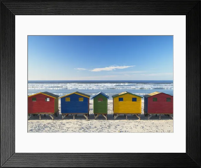 Framed Print : Beach huts on Muizenburg beach, Cape Town, Western Cape, South Africa Framed Print : Beach huts on Muizenburg beach, Cape Town, Western Cape, South Africa