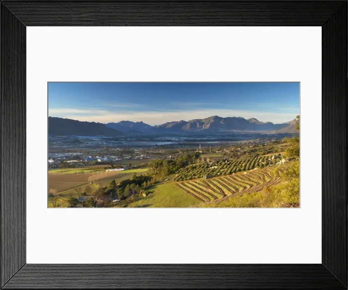 Framed Print : View of Paarl Valley, Paarl, Western Cape, South Africa Framed Print : View of Paarl Valley, Paarl, Western Cape, South Africa