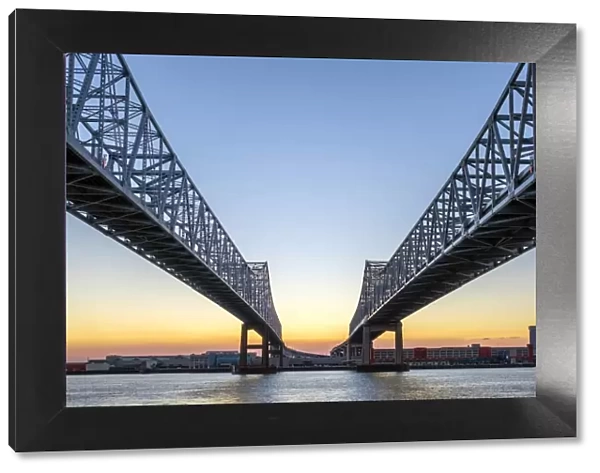 United States, Louisiana, New Orleans. Crescent City Connection, twin span bridges