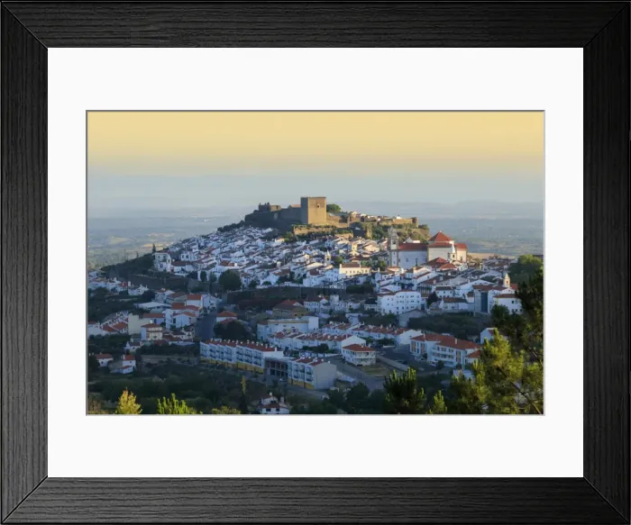 Framed Print : Europe, Iberia, Portugal, The Alentejo, view of the fortified medieval hilltop town Framed Print : Europe, Iberia, Portugal, The Alentejo, view of the fortified medieval hilltop town