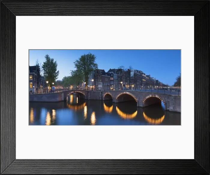Framed Print : Keizersgracht canal at dusk, Amsterdam, Netherlands Framed Print : Keizersgracht canal at dusk, Amsterdam, Netherlands