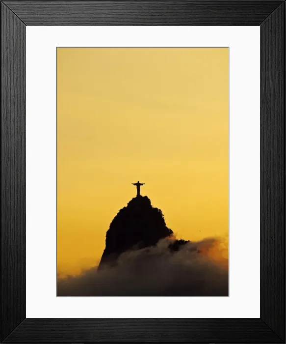 Framed Print : Brazil, City of Rio de Janeiro, Sunset view of the Christ the Redeemer and Corcovado Framed Print : Brazil, City of Rio de Janeiro, Sunset view of the Christ the Redeemer and Corcovado