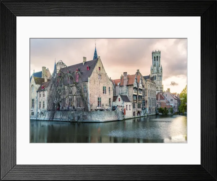 Framed Print : View from the Rozenhoedkaai, Bruges, Belgium, Europe