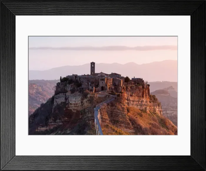 Framed Print : Europe, Italy, Lazio, Viterbo district. Civita of Bagnoregio at dawn Framed Print : Europe, Italy, Lazio, Viterbo district. Civita of Bagnoregio at dawn