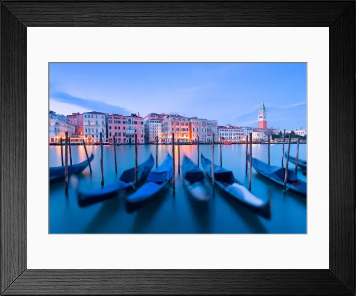 Framed Print : Europe, Italy, Veneto, Venice. Gondolas at dusk Framed Print : Europe, Italy, Veneto, Venice. Gondolas at dusk
