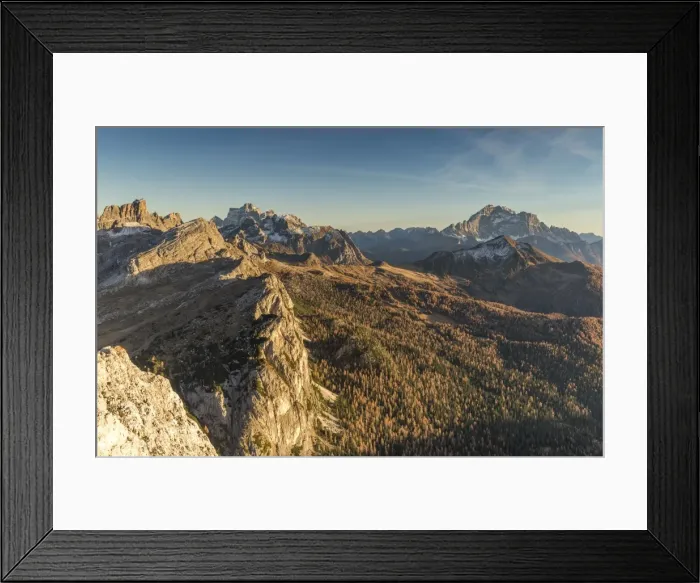 Framed Print : Autumn view from the top of mount Sass di Stria, 2477m, Cortina d Ampezzo, Belluno district Framed Print : Autumn view from the top of mount Sass di Stria, 2477m, Cortina d Ampezzo, Belluno district