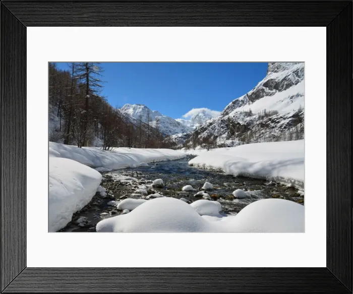 Framed Print : Gran Paradiso national park, Rhemes valley in the winter, Aosta valley, Italy, Europe Framed Print : Gran Paradiso national park, Rhemes valley in the winter, Aosta valley, Italy, Europe