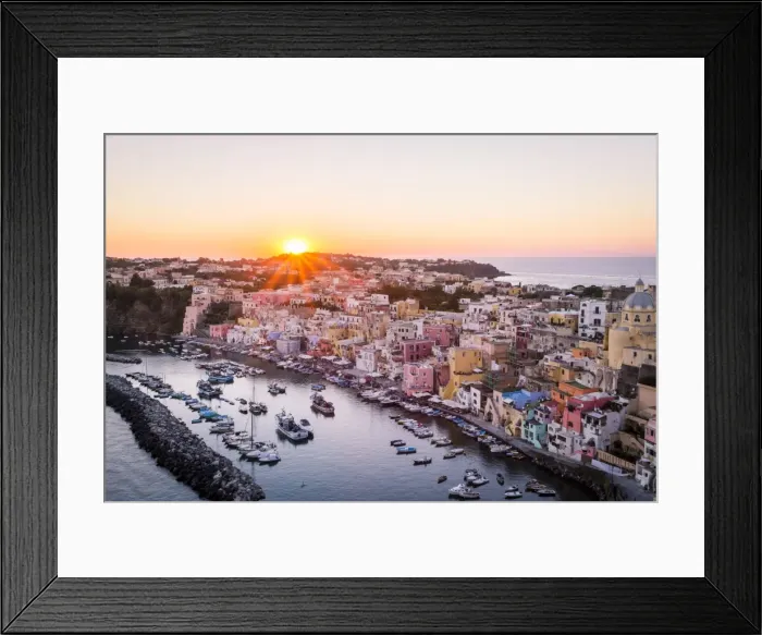 Framed Print : Procida, La Corricella Harbour. Campania, Italy Framed Print : Procida, La Corricella Harbour. Campania, Italy