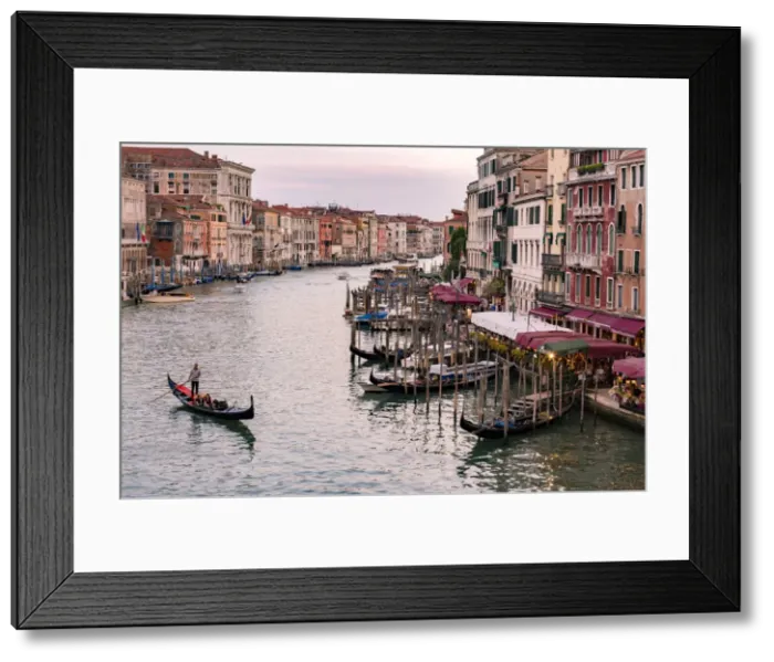 Framed Print : Venice, Veneto, Italy. Buildings and gondola from Rialto Bridge Framed Print : Venice, Veneto, Italy. Buildings and gondola from Rialto Bridge