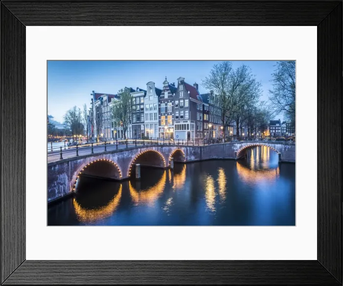 Framed Print : Canal Crossroads At Keizersgracht, Amsterdam, Netherlands Framed Print : Canal Crossroads At Keizersgracht, Amsterdam, Netherlands