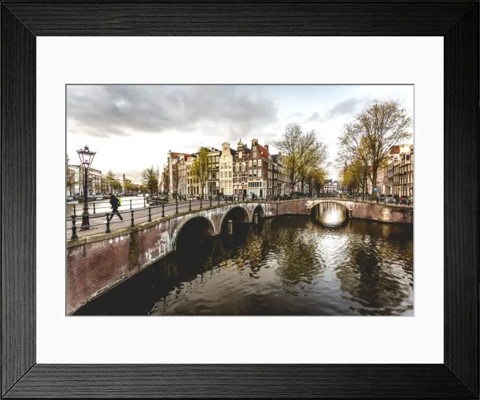 Framed Print : Canal Crossroads At Keizersgracht, Amsterdam, Netherlands Framed Print : Canal Crossroads At Keizersgracht, Amsterdam, Netherlands