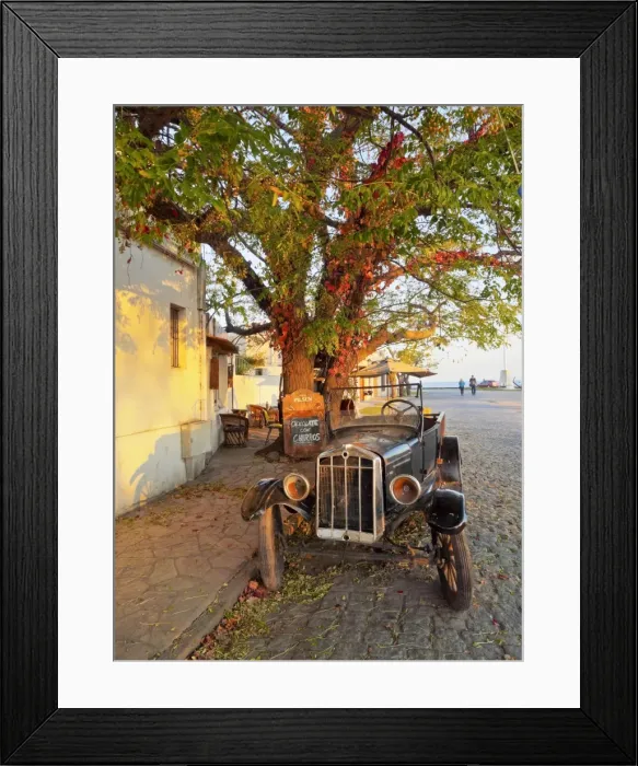 Framed Print : Uruguay, Colonia Department, Colonia del Sacramento, Vintage car on the cobblestone Framed Print : Uruguay, Colonia Department, Colonia del Sacramento, Vintage car on the cobblestone