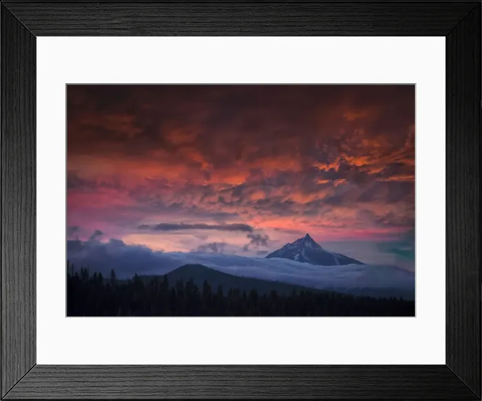 Framed Print : USA, Oregon Central Cascades mountains, Mount Jefferson at sunset Framed Print : USA, Oregon Central Cascades mountains, Mount Jefferson at sunset