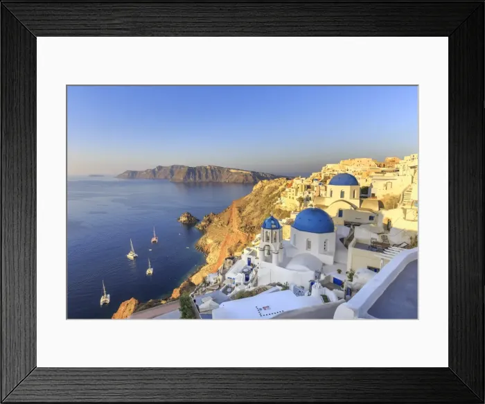 Framed Print : Greece, Cyclades, Firostefani and Santorini Caldera Framed Print : Greece, Cyclades, Firostefani and Santorini Caldera