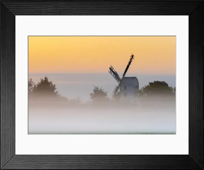 Framed Print : UK, England, Suffolk, Saxtead Green, Saxtead Green Windmill at sunrise Framed Print : UK, England, Suffolk, Saxtead Green, Saxtead Green Windmill at sunrise