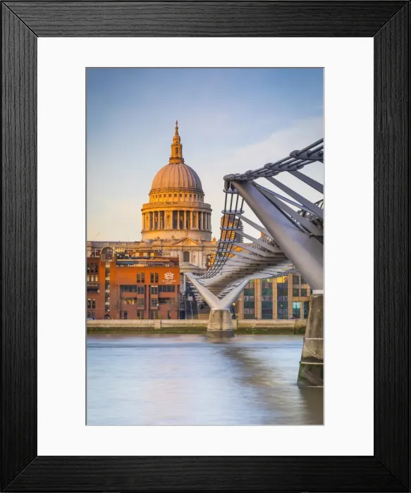 Framed Print : St. Pauls Cathedral & Millennium bridge, London, England, UK Framed Print : St. Pauls Cathedral & Millennium bridge, London, England, UK