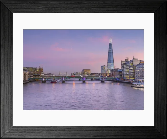 Framed Print : River Thames, Southwark Bridge and The Shard, London, England, UK Framed Print : River Thames, Southwark Bridge and The Shard, London, England, UK