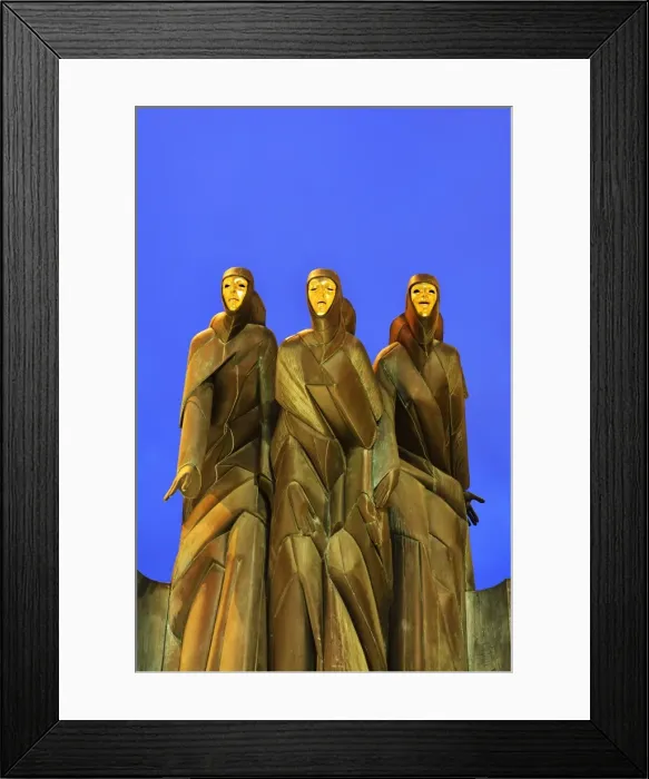 Framed Print : The sculpture Three Muses by Stanislovas Kuzma crowning the main entrance to the National Drama Theatre has become an icon of Vilnius. The muses of Drama (Calliope), Comedy (Thalia) and Tragedy (Melpomene). Vilnius, Lithuania Framed Print : The sculpture Three Muses by Stanislovas Kuzma crowning the main entrance to the National Drama Theatre has become an icon of Vilnius. The muses of Drama (Calliope), Comedy (Thalia) and Tragedy (Melpomene). Vilnius, Lithuania