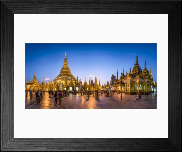 Framed Print : Shwedagon Pagoda in Yangon, Yangon Region, Myanmar