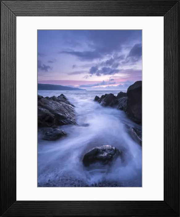 Framed Print : Twilight over Porlock Bay, Exmoor National Park, Somerset, England. Summer (August) Framed Print : Twilight over Porlock Bay, Exmoor National Park, Somerset, England. Summer (August)