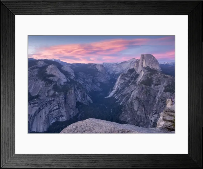 Framed Print : Sunset above Yosemite Valley and Half Dome, viewed from Glacier Point, Yosemite, California, USA Framed Print : Sunset above Yosemite Valley and Half Dome, viewed from Glacier Point, Yosemite, California, USA