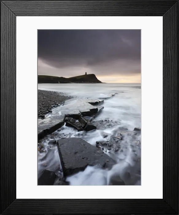 Framed Print : High tide flows around the broken ledges on the shores of Kimmeridge Bay on the Jurassic Coast Framed Print : High tide flows around the broken ledges on the shores of Kimmeridge Bay on the Jurassic Coast