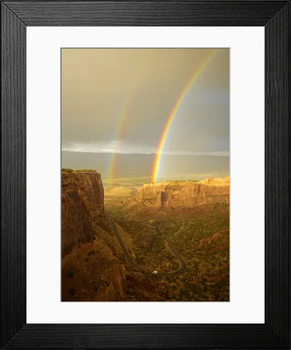 Framed Print : USA, Colorado, Mesa County, Double rainbow in the Colorado National Monument Framed Print : USA, Colorado, Mesa County, Double rainbow in the Colorado National Monument