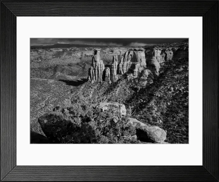 Framed Print : USA, Colorado, Mesa County, Thunderstorm approaching the Colorado National Monument