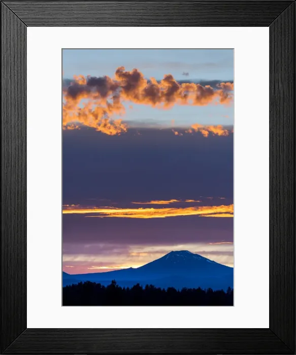 Framed Print : USA, Oregon, Central Oregon, Bend, Mount Bachelor at sunset Framed Print : USA, Oregon, Central Oregon, Bend, Mount Bachelor at sunset