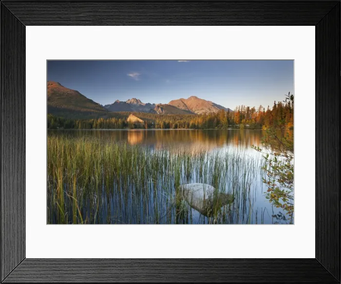 Framed Print : Strbske Pleso Lake in the Tatra Mountains, Slovakia, Europe. Autumn Framed Print : Strbske Pleso Lake in the Tatra Mountains, Slovakia, Europe. Autumn