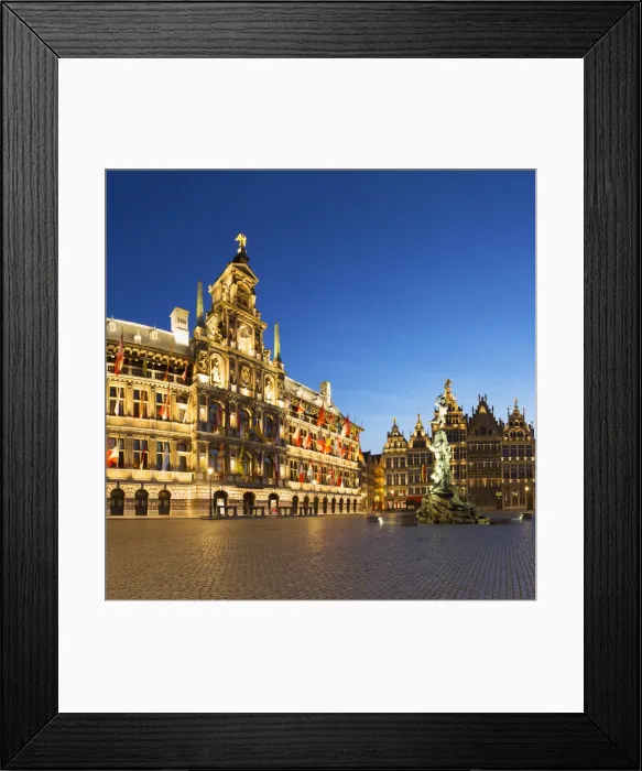 Framed Print : Town Hall (Stadhuis) in Main Market, Antwerp, Flanders, Belgium Framed Print : Town Hall (Stadhuis) in Main Market, Antwerp, Flanders, Belgium