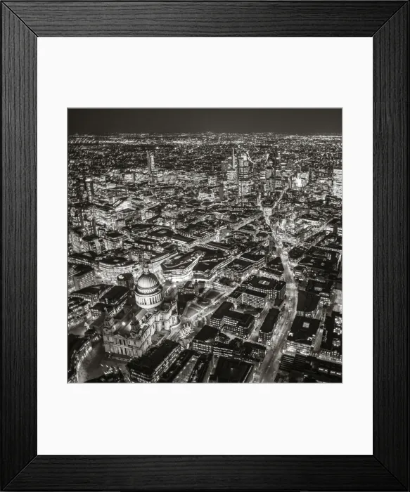 Framed Print : Aerial view of St. Pauls and City of London, London, England Framed Print : Aerial view of St. Pauls and City of London, London, England