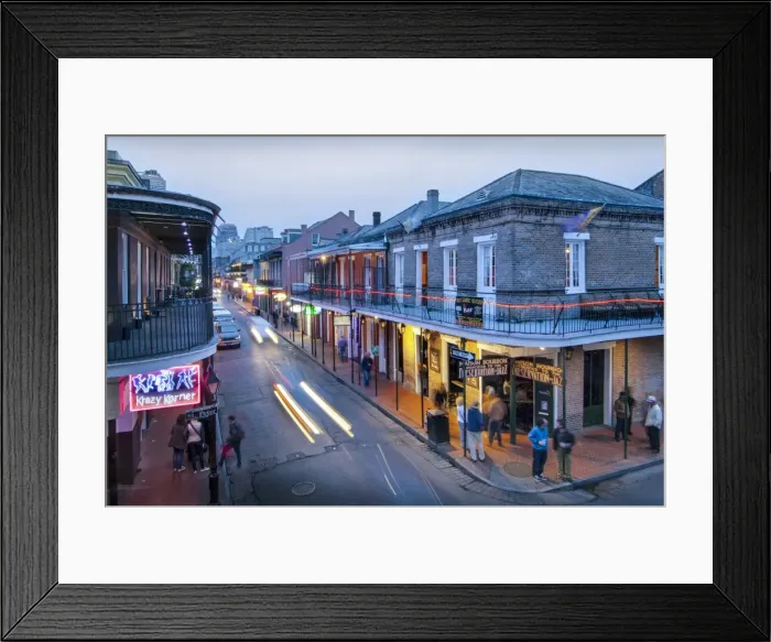 Framed Print : Louisiana, New Orleans, French Quarter, Bourbon Street Framed Print : Louisiana, New Orleans, French Quarter, Bourbon Street