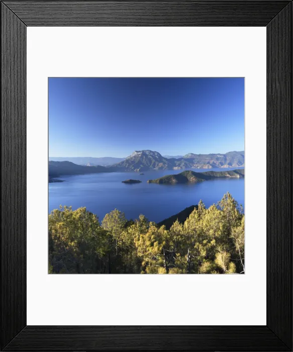 Framed Print : View of Lugu Lake, Yunnan, China Framed Print : View of Lugu Lake, Yunnan, China