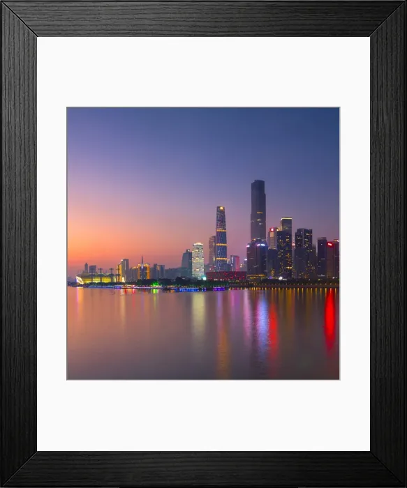 Framed Print : Skyline of Tianhe at sunset, Guangzhou, Guangdong, China Framed Print : Skyline of Tianhe at sunset, Guangzhou, Guangdong, China