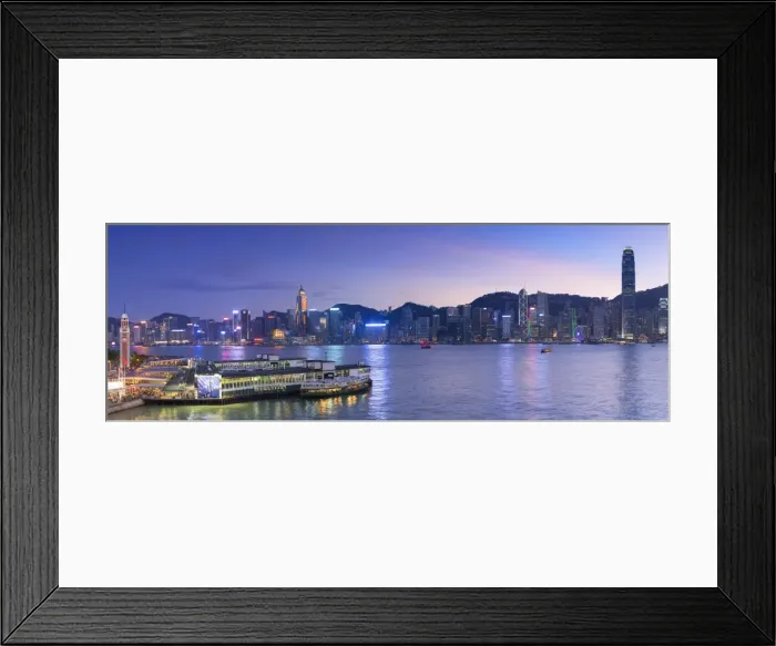 Framed Print : View of Star Ferry Terminal and Hong Kong Island skyline, Hong Kong, China Framed Print : View of Star Ferry Terminal and Hong Kong Island skyline, Hong Kong, China