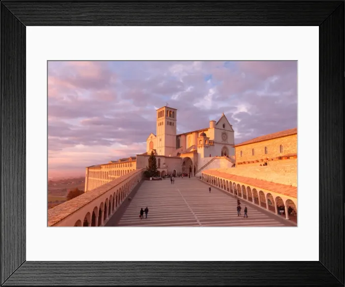 Framed Print : Europe, Italy, Perugia distict, Assisi. The Basilica of St. Francis at sunset Framed Print : Europe, Italy, Perugia distict, Assisi. The Basilica of St. Francis at sunset