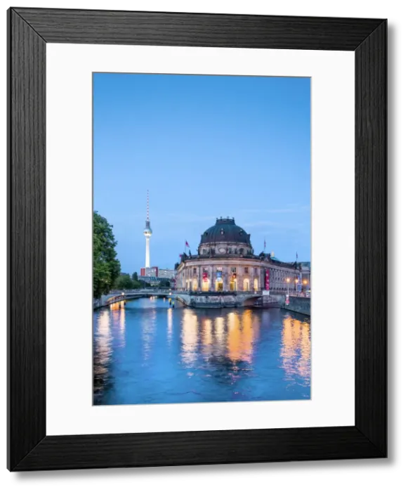 Framed Print : River Spree, Bode Museum and TV tower, Museum Island, Berlin, Germany