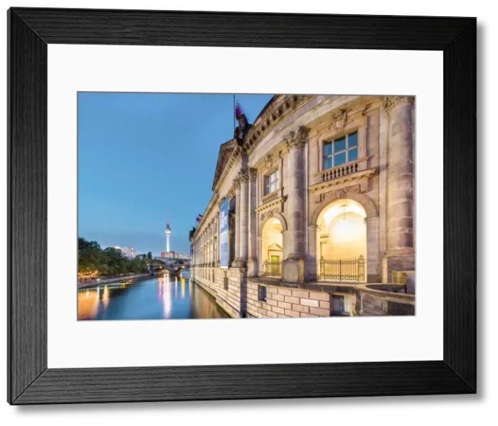 Framed Print : River Spree, Bode Museum and TV tower, Museum Island, Berlin, Germany