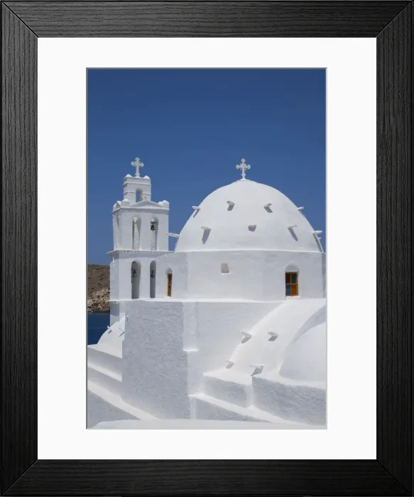 Framed Print : Greek Orthodox church, Ios town, Ios Island, Cyclades Islands, Greece