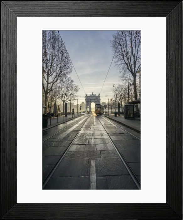 Framed Print : Milan, Lombardy, Italy. Classic tram of Milan Framed Print : Milan, Lombardy, Italy. Classic tram of Milan