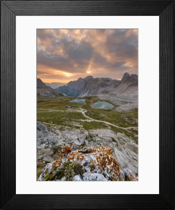 Framed Print : Europe, Italy, Dolomites, South Tyrol, Bolzano. Piani lakes at sunrise Framed Print : Europe, Italy, Dolomites, South Tyrol, Bolzano. Piani lakes at sunrise