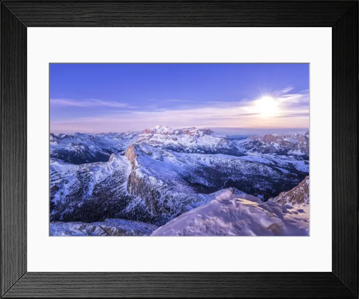 Framed Print : The first light of day meet the full moon, Mount Lagazuoi, Cortina d Ampezzo, Belluno district Framed Print : The first light of day meet the full moon, Mount Lagazuoi, Cortina d Ampezzo, Belluno district