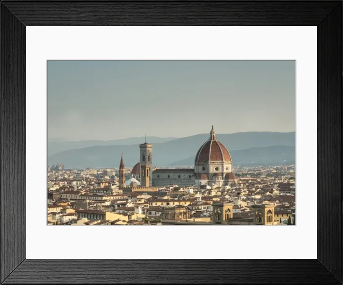 Framed Print : View of the Duomo with Brunelleschi Dome and Basilica di Santa Croce from Piazzale